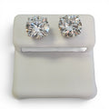 Round Brilliant Cut Lab Grown Diamond stud Earring 3.01 Carat in 14 Karat White Gold