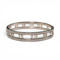 Tiffany & Co. Atlas Collection Roman Numeral Diamond Bangle in 18 Karat White Gold