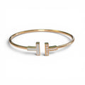 Tiffany & Co. Wire Bracelet with Diamonds and Mother of Pearl in 18 Karat Rose Gold