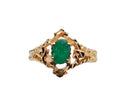 Oval Emerald Ring in 18 Karat Yellow Gold