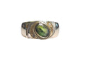 Peridot Diamond Ring in 18 Karat Two Tone Gold