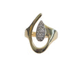 Asymmetrical Shaped Diamond Ring in 14 Karat Yellow Gold