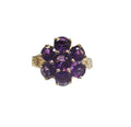Floral Amethyst Cluster Ring in 10 Karat Yellow Gold