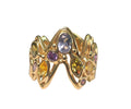 Multiple Colored Stone Ring in 14 Karat Yellow Gold