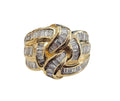 Diamond Baguette Bypass Ring in 18 Karat Yellow Gold