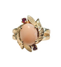 Ruby and Coral Ring in 14 Karat Yellow Gold