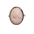 Pink Cameo Portrait Ring in 14 Karat Yellow Gold