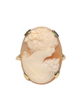 Pink Cameo Portrait Ring in 10 Karat Yellow Gold