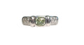 Peridot Diamond Ring 18 Karat White Gold