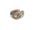 Swirling Wide Diamond Ring in 18 Karat Two Tone Gold