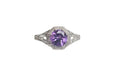 Vintage Amethyst Ring in 14 Karat White Gold