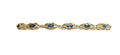 Pear Shaped Blue Sapphire and Diamond Bracelet in 14 Karat Yellow Gold