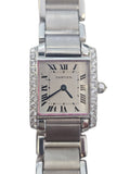 Cartier Tank Francaise 2403 Watch with Diamonds in 18 Karat White Gold