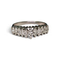 Vintage Half Eternity Band with Marquise Diamonds in 18 Karat White Gold