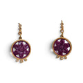 Coomi Floral Carved Ruby with Slice Diamond Earrings in 20 Karat Yellow Gold