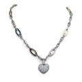 Roberto Coin Chic and Shine Necklace with Puffed Heart Diamond Pendant in 18 Karat White Gold