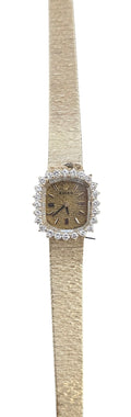 Vintage Pre-owned Rolex Diamond Bezel Women's Watch in 14 Karat Yellow Gold