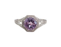 Vintage Amethyst Ring in 14 Karat White Gold