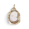 Miniature Carved Shell Cameo Pendant in 14 Karat Yellow Gold