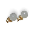 Jade Stud Earrings in 14 Karat Yellow Gold