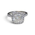 Cushion Cut Diamond Engagement Ring in 14 Karat White Gold