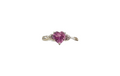 Pink Sapphire Heart Ring in 10 Karat White Gold