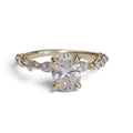 Oval Cut Lab Grown Diamond with Marquise and Round Accent Lab Grown Diamonds in 14 Karat Yellow Gold