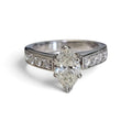 Marquise Diamond with Pave Accent Diamonds Engagement Ring in 14 Karat White Gold