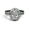 Neil Lane Oval Diamond with Double Halo Engagment Ring in 14 Karat White Gold