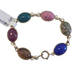 Multi Stone Scarab Bracelet in 14 Karat Yellow Gold