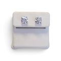 Round Brilliant Cut Lab Grown Diamond 2.00 Carat Total Stud Earrings in 14 Karat White Gold