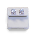 Round Brilliant Cut Lab Grown Diamond 4.08 Carat Total Stud Earrings in 14 Karat White Gold