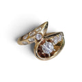 Bypass Style Diamond Engagement Ring in 14 Karat Yellow Gold