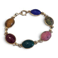 Multi Stone Scarab Bracelet in 14 Karat Yellow Gold