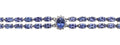 Tanzanite Bracelet with Diamonds 14 Karat White Gold
