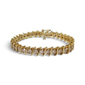 S-Diamond Tennis Bracelet in 14 Karat Gold