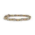 Bezel Set Fancy Link Diamond Bracelet in 14 Karat Two Tone Gold