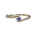 Tanzanite Diamond Bangle Bracelet in 14 Karat Yellow Gold