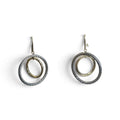 Authentic David Yurman Mobile Cable Circle Dangle Earrings in 18 Karat Yellow Gold and Sterling Silver