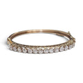 Old European Bangle Bracelet with 4.30 Carats of Diamonds in 14 Karat Yellow Gold