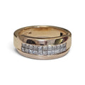 Princess Cut Diamond Wedding Band Ring in 14 Karat Yellow Gold