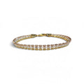 Ice Chain Flat Tri Color Plated Bracelet in Sterling Silver