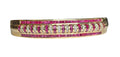 Ruby and Diamond Channel Set Bangle Bracelet Cuff made in 14-Karat Yellow Gold