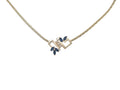 Marquise Blue Sapphire Diamond Necklace in 14 Karat Yellow Gold
