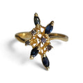 Vintage Blue Sapphire Ring in 18 Karat Yellow Gold