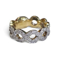 Two Toned Braided Eternity Band Ring in 18 Karat Gold