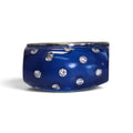 Diamond Blue Band Ring in 18 Karat Yellow Gold