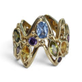 Multiple Colored Stone Ring in 14 Karat Yellow Gold