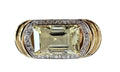 Yellow Citrine with Diamonds Pendant/Brooch in 14 Karat Yellow Gold