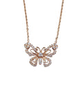 Diamond Butterfly Necklace in 14 Karat Rose Gold